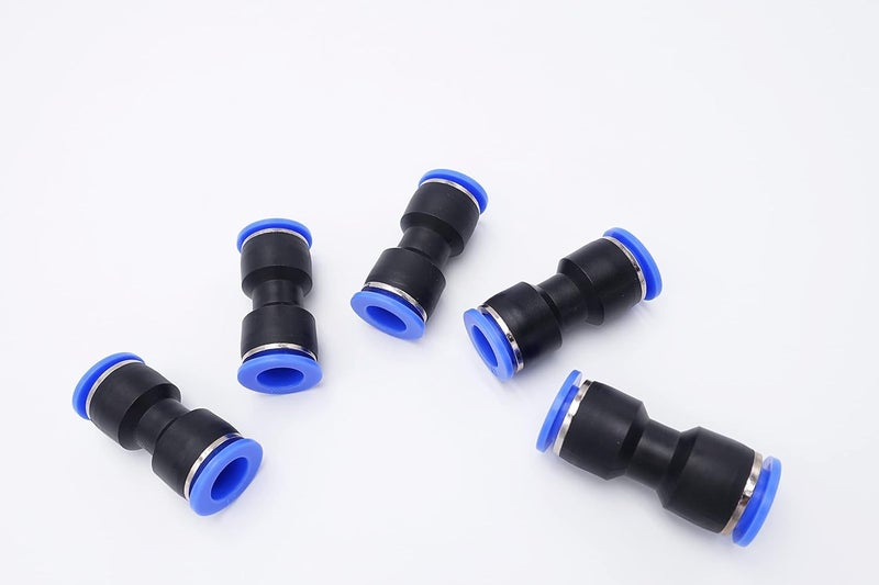 IVLPHA Push to Connect Fitting 12mm Tube OD, Pneumatic Air Water Straight Union Two Way Connector/Coupler (Pack of 5) - Image 1